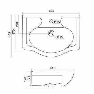 Раковина для мебели Style Line Селигер ЛС-00000157